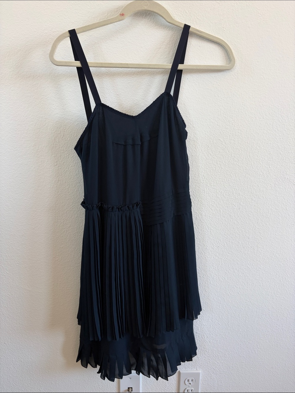 See By Chloé Black Pleated Mini Slip Dress